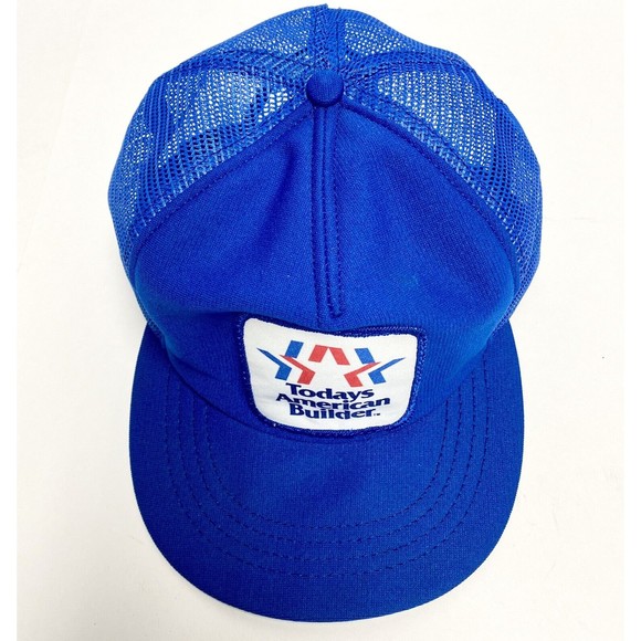 Todays American Builder Blue SnapBack trucker hat 80’s vintage mesh foam - Picture 6 of 8
